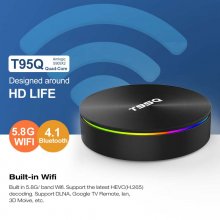 T95Q 4K Smart IPTV Box iptv france Android 9.0 Amlogic S905X2 Quad Core 4G 32G 64G Support 2.4G&5Ghz Wifi BT 4.1 H.265 Media Player Android TV Box With 1 Year Code IPTV Subscription