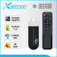 X98S500 Android 11.0 TV stick Amlogic S905Y4 2.4G/5G WiFi 4k HDR H.265 X98 S500 4G 32G Smart TV Media Player