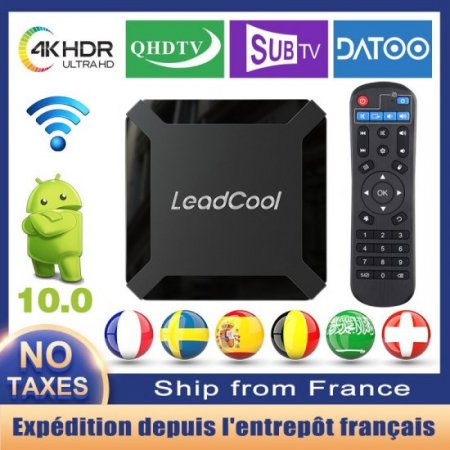 LEADCOOLH313 Android 10.0 iptv box Allwinner H313 4k HDR 2.4GHZ Wireless wifi 2GB 16GB smart iptv france arabic media player