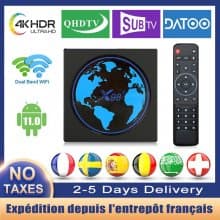 IPTV Box X98 mini QHDTV Smart TV Box Android 11 4G 64GB 32GB France Arabic French Amlogic S905W2 X98mini Set top Box With 1 Year Code IPTV Subscription