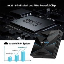 HK1 Super 4K Smart TV BOX Android 9.0 RK3318 Quad-core 4GB RAM 128G 64G ROM BT 4.0 2.4G/5G Wifi Set Top Box Media Player