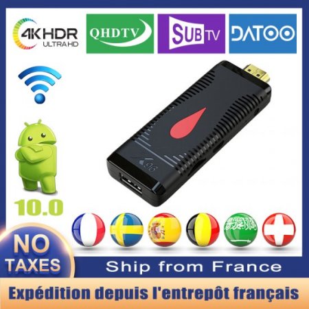 X96S400 IPTV Box France Smart TV Stick Android 10.0 4K Allwinner H313 2GB 16GB Media Player 2.4G WiFi X96 S400 With 1 Year Code IPTV Subscription