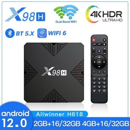 X98H Allwinner H618 4k HDR Android 12.0 tv box 4GB 32GB BT5.X 2.4G 5.8GHZ Dual wifi Smart TV media player box