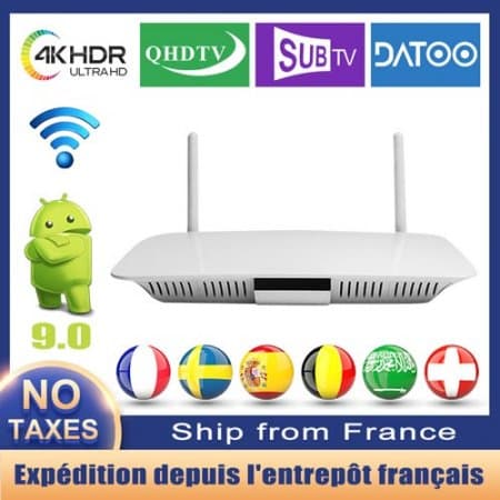 Leadcool Q1404 QHDTV IPTV Box France Android 9.0 TV Box With 1 Year Code IPTV Subscription Set Top Box