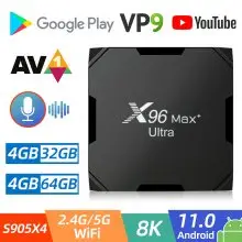 X96 MAX Plus Ultra 8K Smart TV Box Android 11.0 Amlogic S905X4 Quad Core AV1 2.4&5G Dual Wifi BT 4.X H.265 X96Max Plus Set top box 2022
