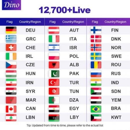 12 Months Dino IPTV M3U France Arabic Belgium Spain Code Line.dino-ott.ru World IPTV Subscription
