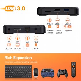 HK1R1 Mini Android 10.0 Smart Tv Box RK3318 4g 64g 32g Support 2.4G/5G Wifi Cortex-A53 Media Player Ship From France HK1 Box Set top box