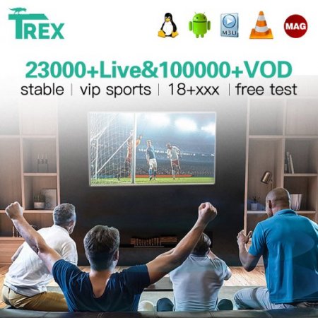 12 Months Trex IPTV Server Subscription Xxx m3u 23000+live 100000+ for ios Firestick Smart Android TV